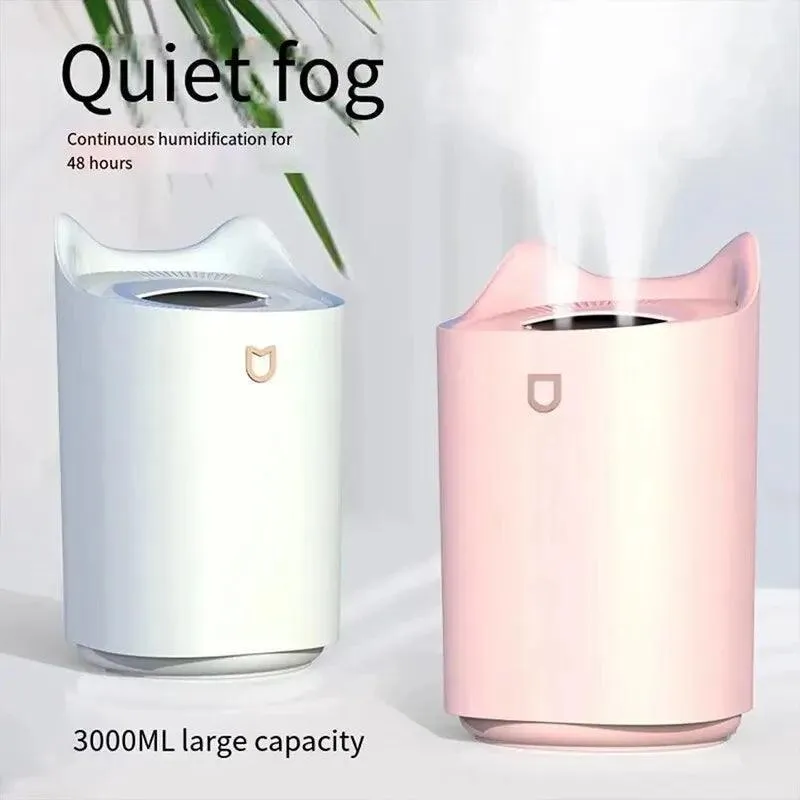 Whisper-Quiet Dual Nozzle USB Humidifier: Home & Office Moisturizer