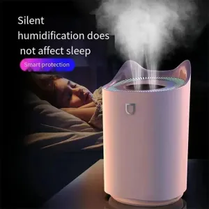 Whisper-Quiet Dual Nozzle USB Humidifier: Home & Office Moisturizer