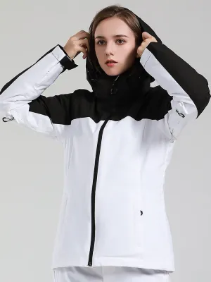 Women's Back To Mountain Downhill Winter Hooded Ski Jacket