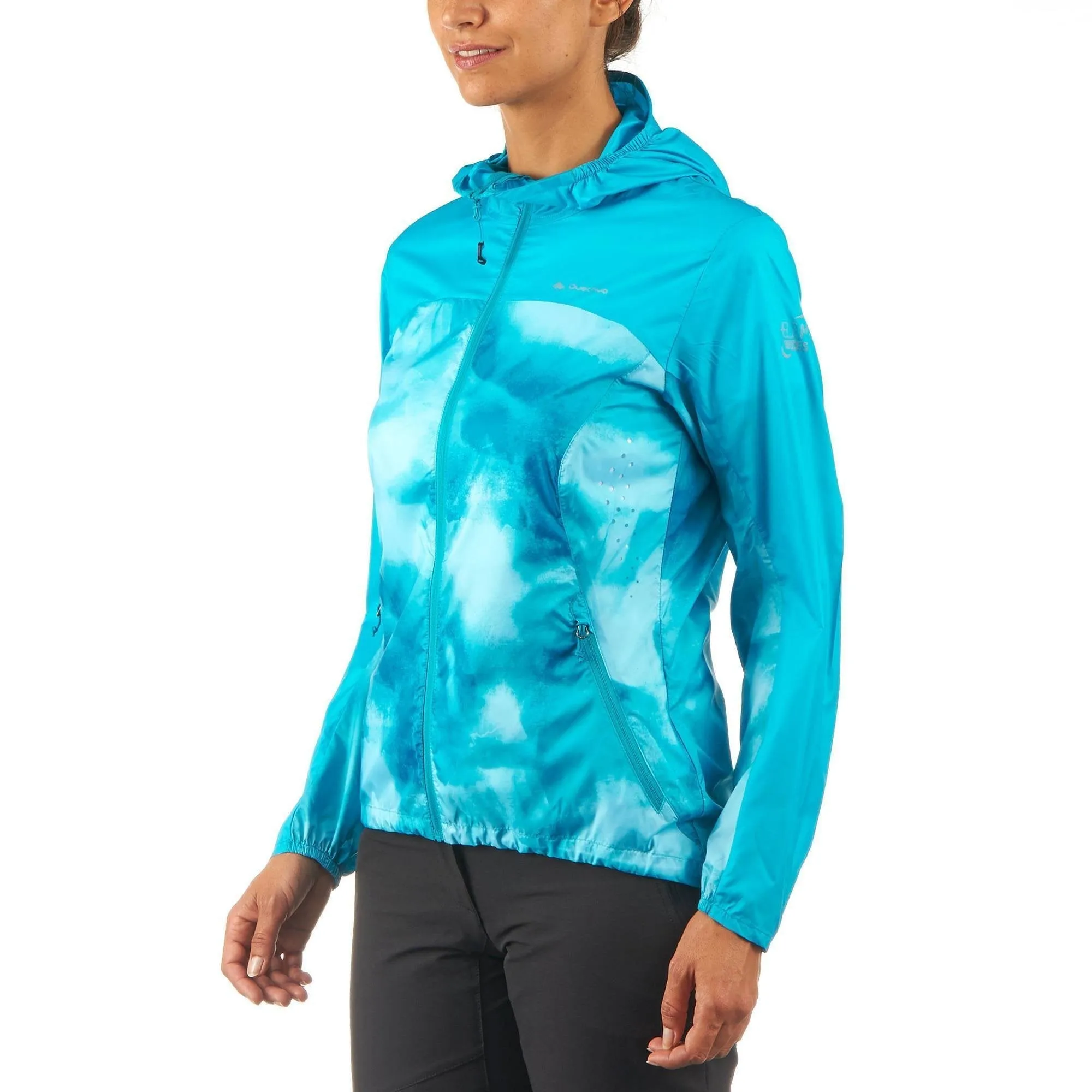 Women's Hiking Windproof Jacket Helium Wind 500 Anti-UV