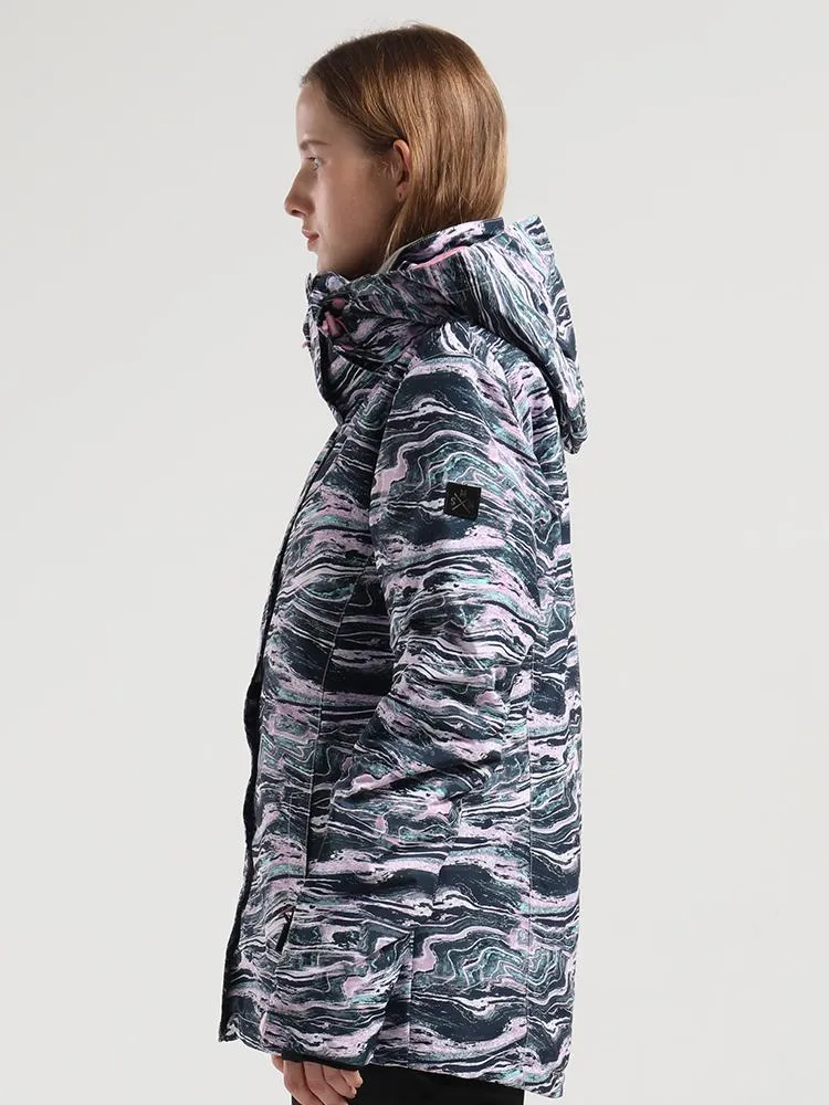 Women's Waterproof Soil Layer Print Colorful Snowboard Jacket