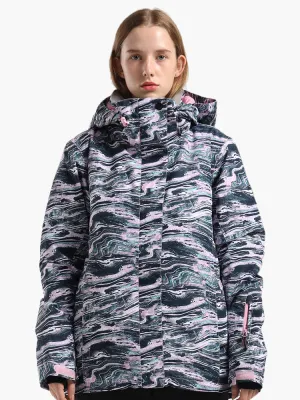 Women's Waterproof Soil Layer Print Colorful Snowboard Jacket