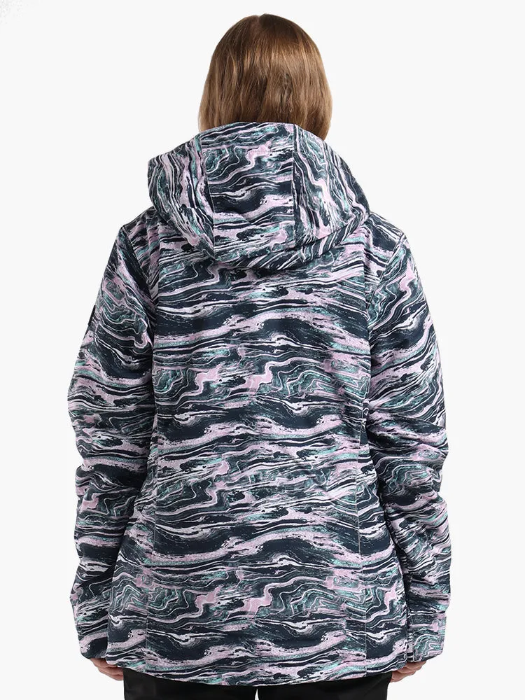 Women's Waterproof Soil Layer Print Colorful Snowboard Jacket