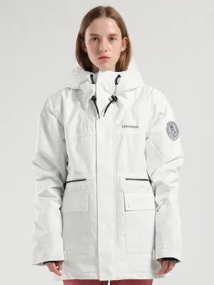 Women's Winter New Unisex White Ski Suit Single And Double Board Waterproof Wear-Resistant Warm Ski Suit